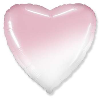 Шар Сердце, Бело-розовый градиент / White-Pink gradient фото