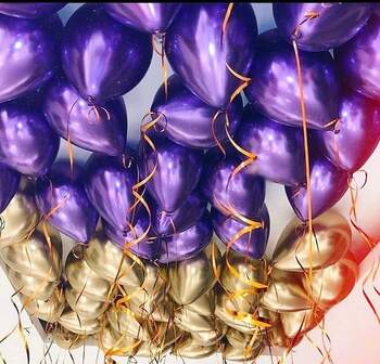 30 шаров "Фиолетово-золотой хром" фото