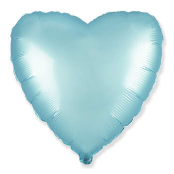 Шар сердце голубое сатин фото