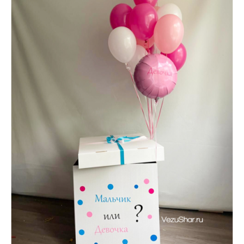 Коробка с шарами "Мальчик или девочка" фото