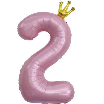 Цифра "2" с короной розовая фото