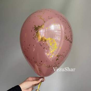 Двойной шар с конфетти "Розовое дерево" фото