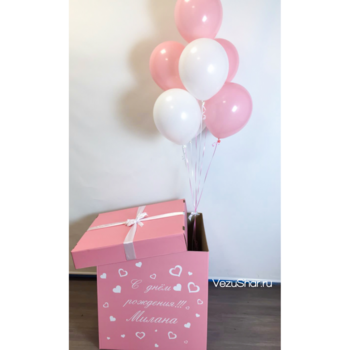 Коробка с 7 шарами "Для доченьки" фото