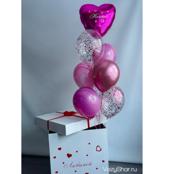 Коробка с шарами "Любимой" фото