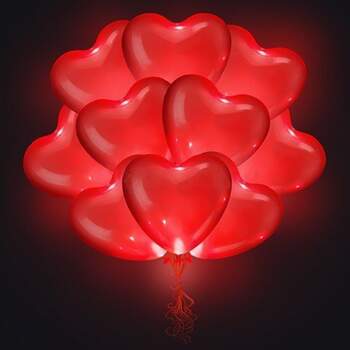 Красное сердце со светодиодом 40 см фото