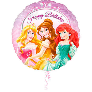 Шар круг "принцессы дисней" с днем рождения фото