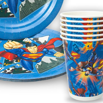 Набор одноразовой посуды для праздника "Супермен" фото