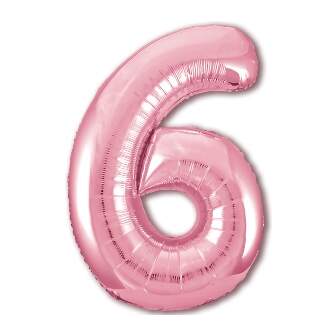 Розовая цифра "6" фото