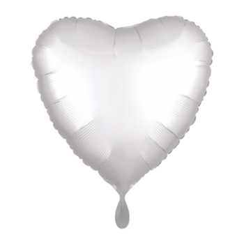 Сердце белое сатин фото