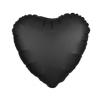 Сердце чёрное сатин фото