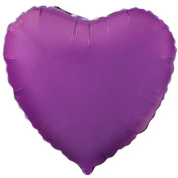 Шар сердце, Сатин Фиолетовый/ Purple Royale фото
