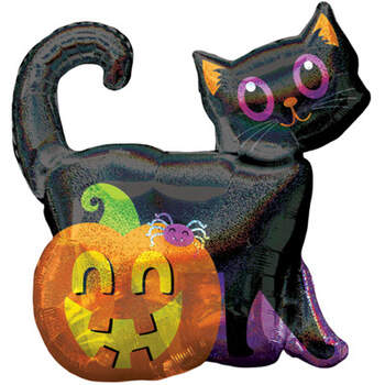 Фигура "Черный кот и тыква" фото