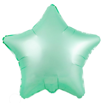 Шар звезда светло-зелёная сатин фото