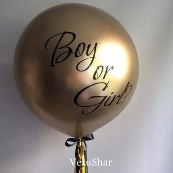 Гендерный золотой шар хром 2 фото